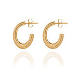 Spirit by Silver Forest Sleek Oval Hoop Gold Tone Earrings in Gold