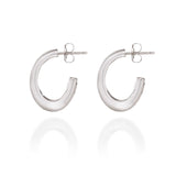 Spirit by Silver Forest Sleek Oval Hoop Silver Tone Earrings in Silver