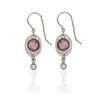 Spirit by Silver Forest Oval Amethyst Layered Drop Earrings in Silver in Silver