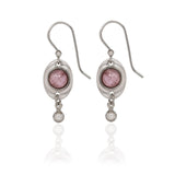 Spirit by Silver Forest Oval Amethyst Layered Drop Earrings in Silver in Silver