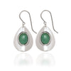 Spirit by Silver Forest Tear Drop Green Stone Earrings in Silver