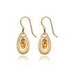 Spirit by Silver Forest Open Tear with Oval and Orange Bead Drop Earrings in Gold