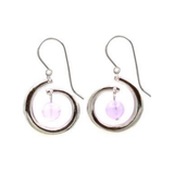 Silver Forest Lavender Crystal Circle Earrings