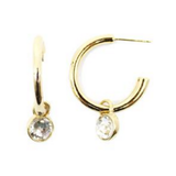 Silver Forest Gold Hoop with Charm Earrings