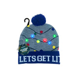 Light Up Christmas Beanie Hat Holiday Bulbs Let's Get Lit