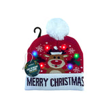 Light Up Christmas Beanie Hat Reindeer Merry Christmas