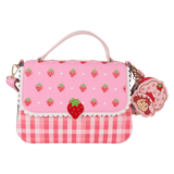 Loungefly Strawberry Shortcake Denim Gingham Crossbody Bag with Coin Bag
