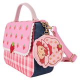 Loungefly Strawberry Shortcake Denim Gingham Crossbody Bag with Coin Bag