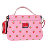 Loungefly Strawberry Shortcake Denim Gingham Crossbody Bag with Coin Bag
