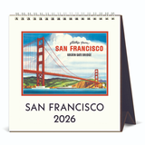 Vintage San Francisco Art 2026 Easel Desk Calendar
