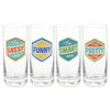 Hallmark Badges of Honor Funny Drinking Glasses, Set of 4
