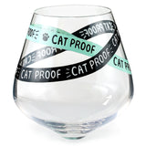 Hallmark Funny "Cat Proof" Tipped Stemless Wine Glass, 15.5 oz.
