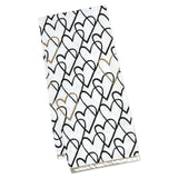Hallmark Black and Gold Heart Doodles Tea Towel, 18x24