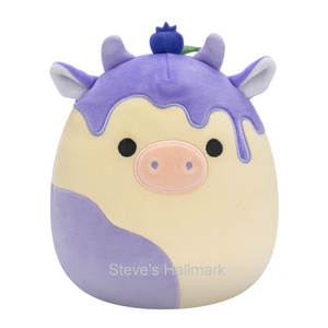 Squishmallow Hybrid Sweets Squad Benito the Blueberry Cheesecake Cow 12" Stuffed Plush by Kelly Toy Jazwares