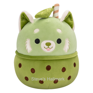 Squishmallow Hybrid Sweets Squad Eitan the Matcha Red Panda with Boba 12" Stuffed Plush by Kelly Toy Jazwares