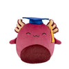 Squishmallow IndieMae Maroon Axolotl with Closed Eyes and Graduation Cap 8" Stuffed Plush by Jazwares