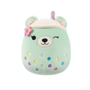 Easter Squishmallow Mae the Winking Mint Bear Boba with Flower Pin 12" Stuffed Plush by Jazwares