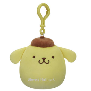 Sanrio Squishmallow Pompompurin in Brown Cap 3.5" Clip Stuffed Plush by Kelly Toy Jazwares