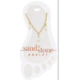 Sand & Stone Gold Multi-Pearl Dangle Stainless Steel Fashion Anklet