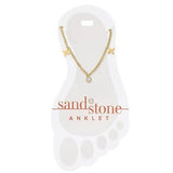 Sand & Stone Gold Clover Dangle Stainless Steel Fashion Anklet