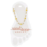 Sand & Stone Gold Daisy Stainless Steel Fashion Anklet