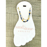Sand & Stone Gold Duo Natural Navy and Ball Chain Anklet