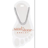 Sand & Stone Silver Duo CZ and Box Chain Stainless Steel Fashion Anklet