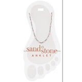 Sand & Stone Silver Petite Pink Beaded Chain Stainless Steel Fashion Anklet
