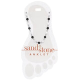 Sand & Stone Silver Gray Natural Stone Stainless Steel Fashion Anklet