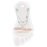 Sand & Stone Silver Seaglass Duo Chain Stainless Steel Fashion Anklet