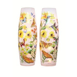 Sweet Nectar Butterfly or Hummingbird Pre-Lit 11.75" Vase