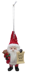 Merry & Bright Santa's Nice List Personalized Name Ornament Beginning with Letters A to C