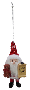 Merry & Bright Santa's Nice List Personalized Name Ornament Beginning with Letters A to C