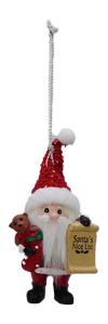 Merry & Bright Santa's Nice List Personalized Name Ornament Beginning with Letters A to C