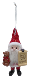 Merry & Bright Santa's Nice List Personalized Name Ornament Beginning with Letters A to C
