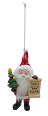 Santa's Nice List Personalized Name Ornament Beginning with Letters N to Z