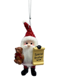 Merry & Bright Santa's Nice List Personalized Name Ornament Beginning with Letters A to C