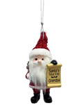 Merry & Bright Santa's Nice List Personalized Name Ornament Beginning with Letters A to C
