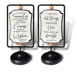 Serenity Prayer I Can Do All Things 2 Sided Swivel Plaque with Beads