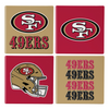 San Francisco 49ers Ceramic Coasters Set of 4 with Wood Caddy