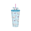Sanrio Cinnamoroll Stripe Pattern 24 Oz. Plastic Cold Cup with Lid and Topper Straw