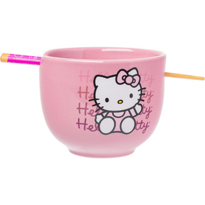 Helllo Kitty Pink Ramen Bowl with Chopsticks