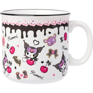 Sanrio Kuromi Cake and Cherries 20 oz Ceramic Camper Mug