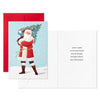 Hallmark Santa Carrying Fir Tree Packaged Christmas Cards, Set of 5
