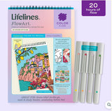 FlowArt Color-to-Reveal Citrus Coastlines Meditative Dotting Activity Book & Markers