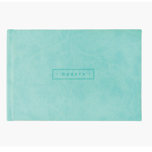 Sea Foam Vegan Leather Cover Guest Book 96 Pages