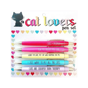 Set of 5 Cat Lovers Pens