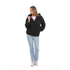 Katydid Black Ribbed Sherpa Jack with Hood and Pockets