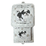 Shih Tzu Dog Lover's Oven Mitt, Potholder, and Kitchen Towel Set, 100% Cotton