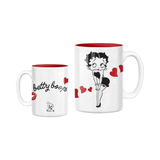 Silver Buffalo Betty Boop Core Betty and Pudgy Hearts 17 oz. Ceramic Pottery Mug